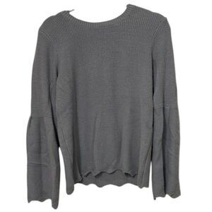 Crown & Ivy Gray Pullover Knit Sweater Womens Size Small Flared Sleeves